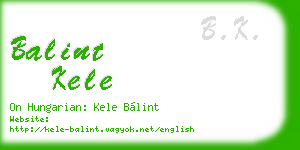 balint kele business card